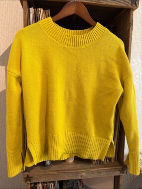 Yellow Crewneck Women’s Sweater - Casual Knit Pullover